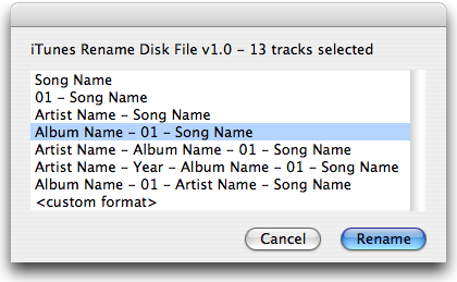 how to rename files on mac itunes